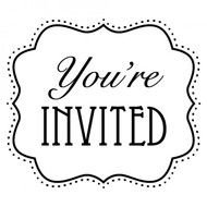 Youâre Invited, vintage lettering in frame