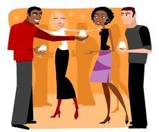 people at a cocktail party as a picture for a clipart