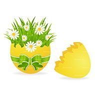 isolated yellow Easter egg