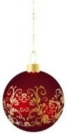 red christmas ball with golden pattern