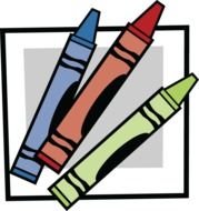 Colorful transparent crayons clipart