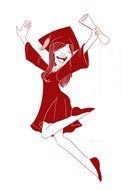 happy Cartoon Girl drawing