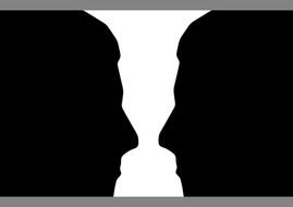 Face Vase Optical Illusion drawing