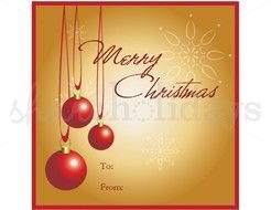 Red Christmas Bulb Gift Tag Page 1
