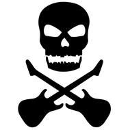 Black Skull And Guitar Clip Art