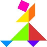picture of a man of geometric shapes
