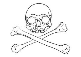painted skull with two crossbones