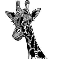 Giraffe Head Tattoo Design drawing