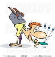 Cartoon Man Doing Handstand