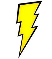 Lightning Bolt, yellow Symbol with black outline