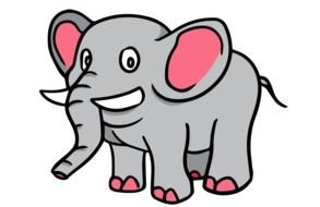 Cartoon Elephant as a graphic illustration