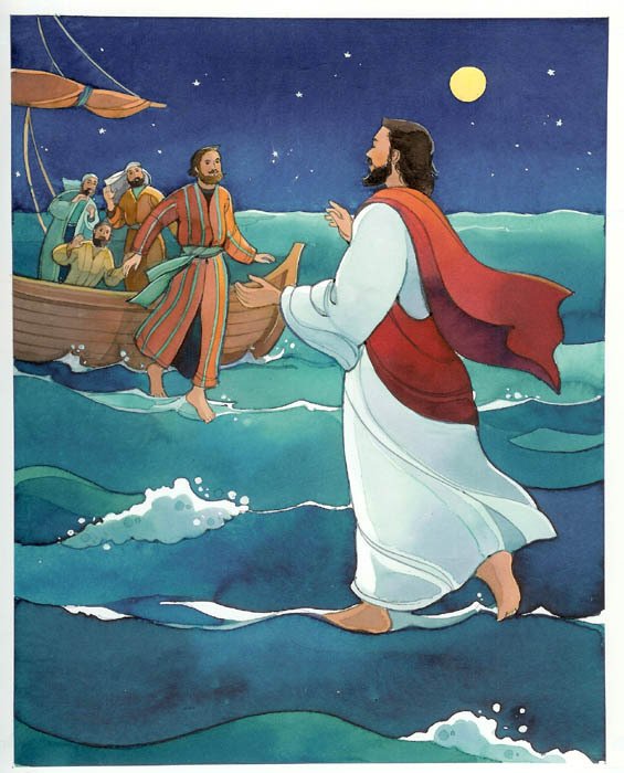 Jesus And Peter Walking On Water N3