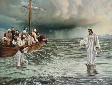 Peter With Jesus Walking On Water free image download