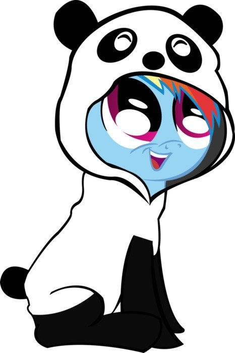 Rainbow Dash in panda suit