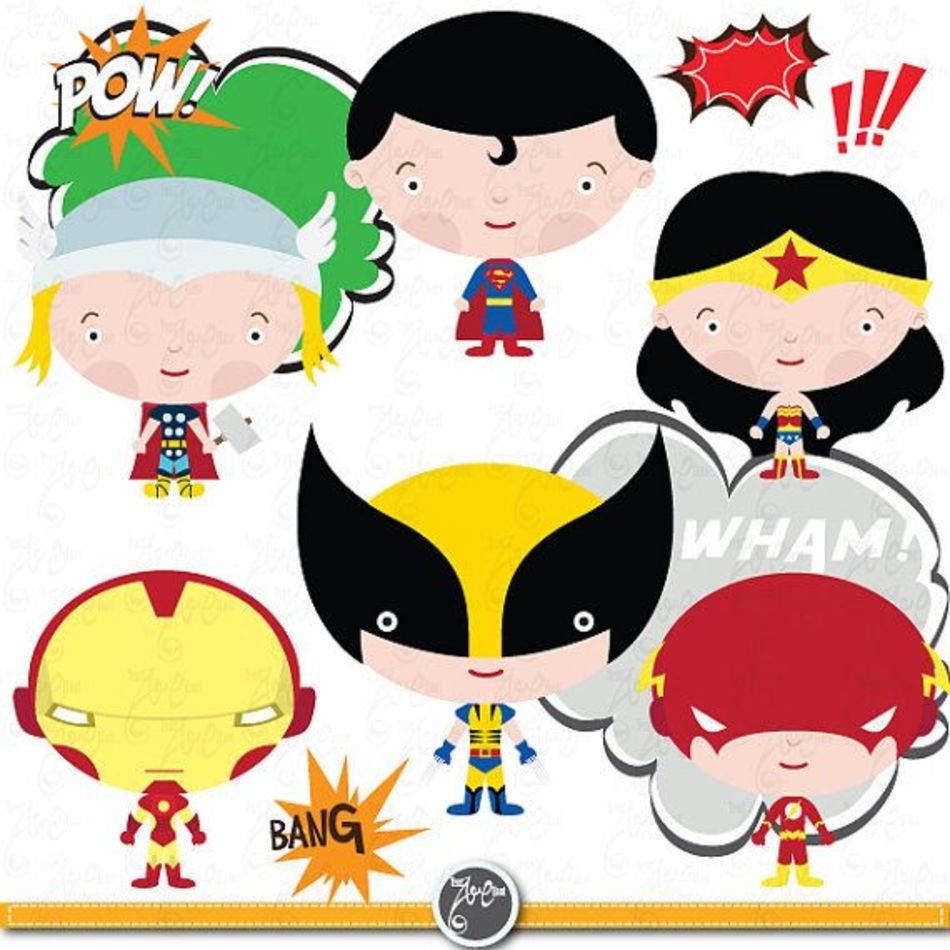 Super Heroes Clip Art Cute Perfect For By YenzArtHaut $5