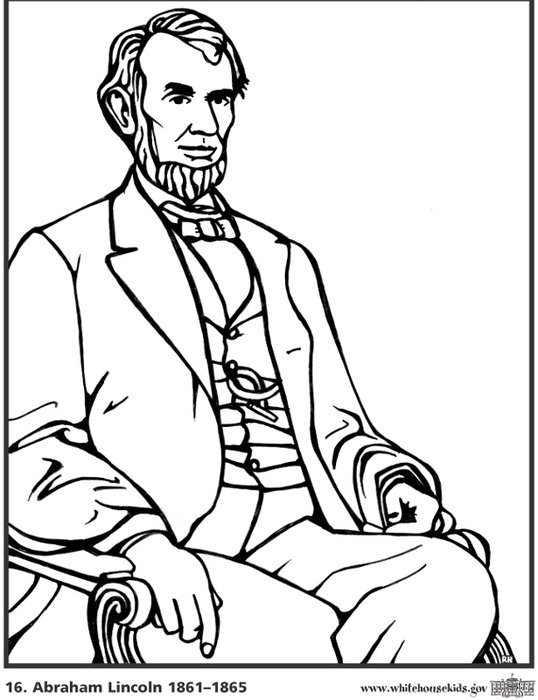 President Abraham Lincoln Coloring Pages