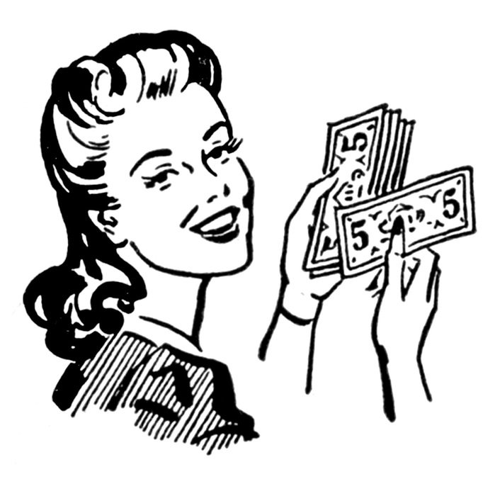 Money and girl drawing