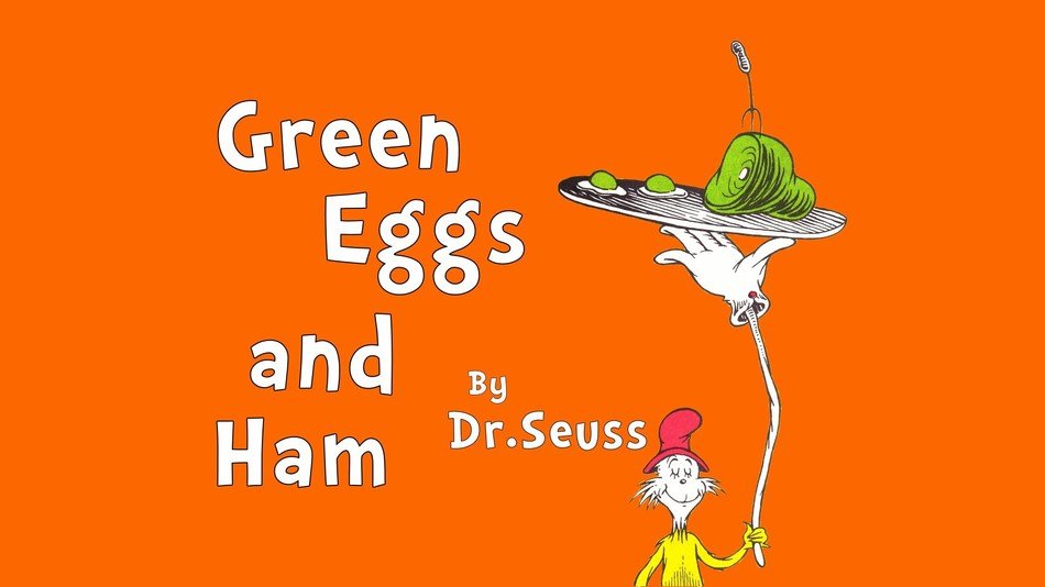 inscription egg and ham on an orange background