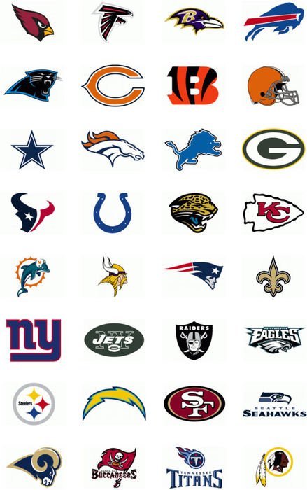 variety of logos for NFL