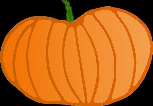 painted big striped pumpkin on a black background