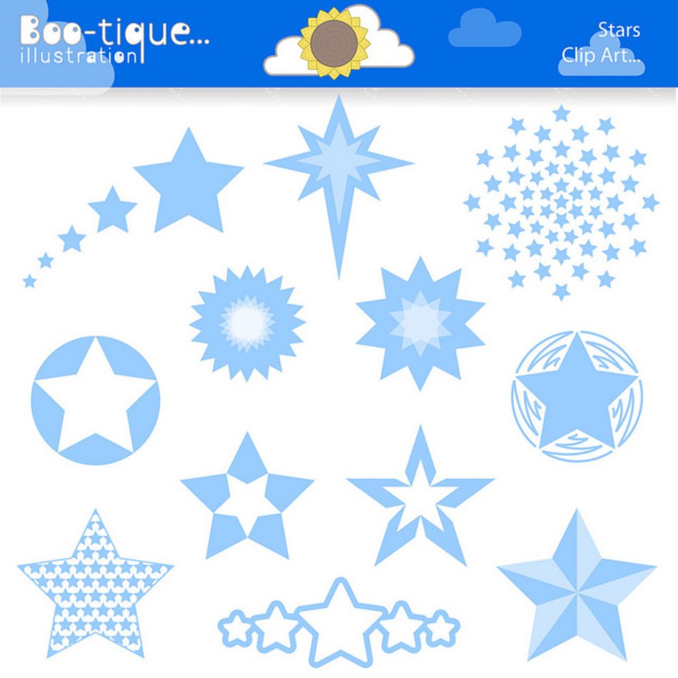 Blue Star Clip Art N27