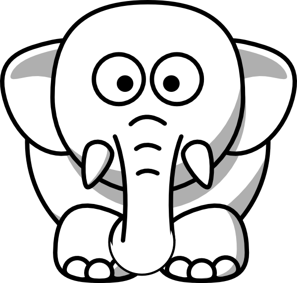 Black And White Elephant Clip Art N8 Free Image