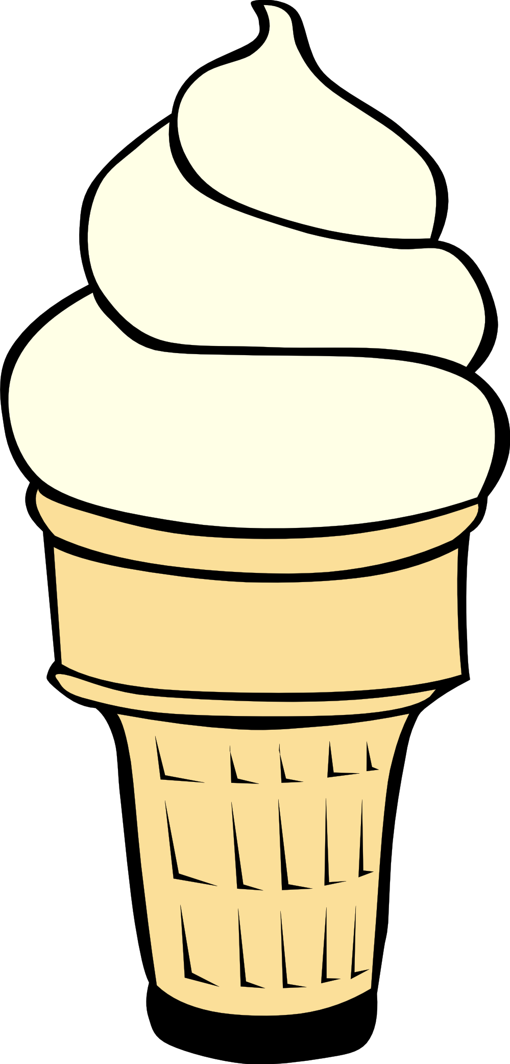 Ice Cream In Cone Drawing Free Image
