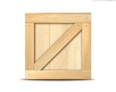 clipart of wooden box on a white background
