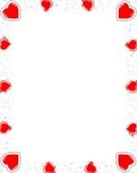 white sheet with painted red hearts