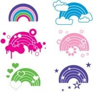 Rainbow Colored Clip Art drawing