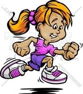 Google 0 Twitter Linkedin Running Girl Clipart In An Easy