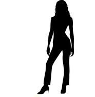 Black silhouette of the standing woman clipart
