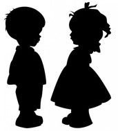 Boy Girl Silhouette Clip Art