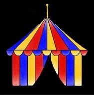 circus tent on a black background