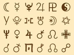 Alchemy Element Symbols drawing