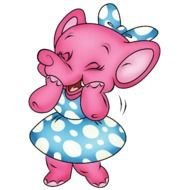 Pink Baby Elephant Clip Art N9