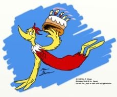 Happy Birthday Dr Seuss Bird drawing