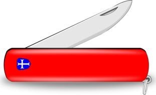 painted red penknife