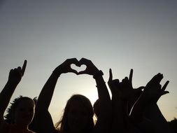 human silhouettes with hand signs, Heat Wave, Clip Art