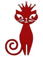 clipart of red cat as a queen