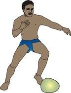 male Kickball player at Ball, drawing