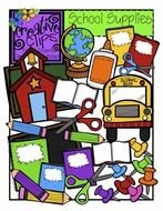 School items Clip Art drawing