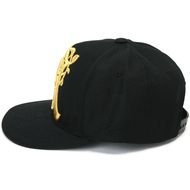 black baseball cap with a pattern