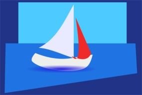 vector sailing boat