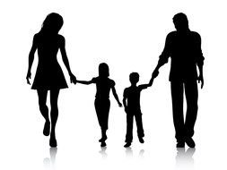Family silhouettes Clip Art drawing