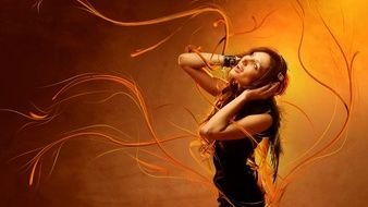 Colorful Music Girl clipart