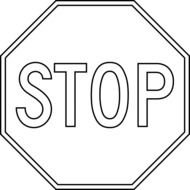 Stop road Sign Clip Art drawing
