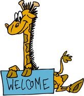 Welcome giraffe drawing