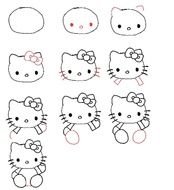 kitty drawing steps