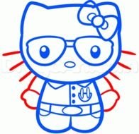 Nerd Hello Kitty Coloring Pages N2